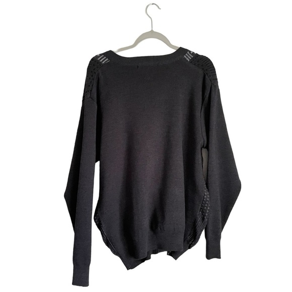 Sergio Louis Wool Blend Cardigan V-Neck Sweater M Dark Grey - Picture 2 of 7